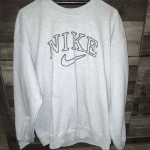 custom made grey nike logo sweatshirt